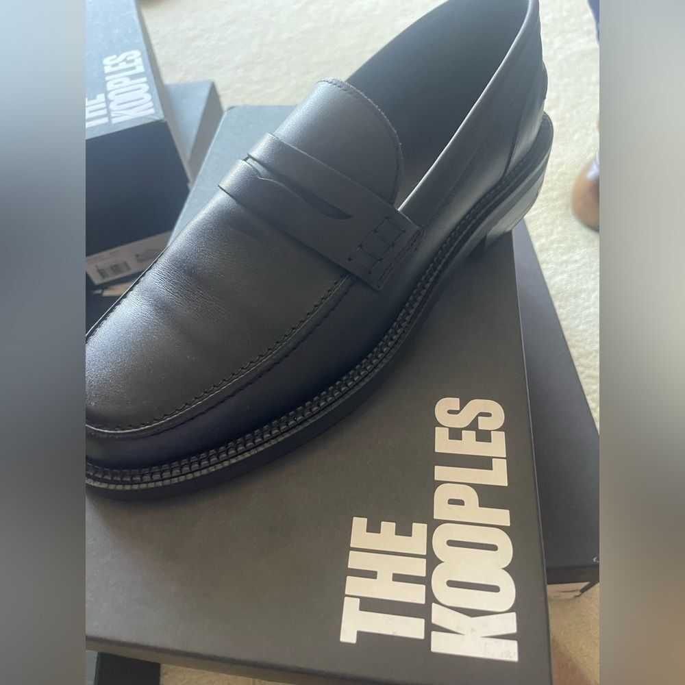 The Kooples Sleek Black Leather Loafers